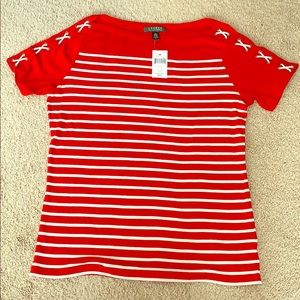 Ladies Ralph Lauren red/white stripe top